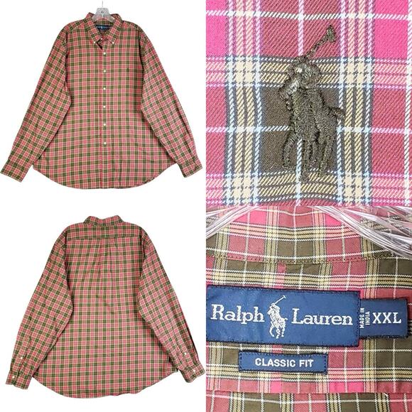 Polo Ralph Lauren Shirt Oxford Mens Size XXL Fall Plaid Button Down LS - Picture 1 of 11
